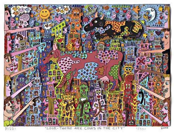 James Rizzi "Look – There are Cows in the City"