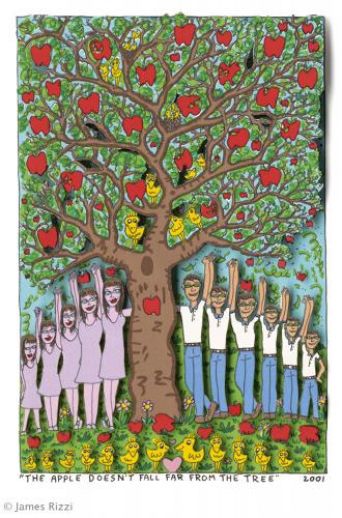 James Rizzi "The Apple Doesn't Fall Far From The Tree"