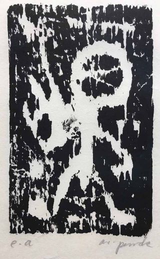 A. R. Penck "Holzschnitt im Rahmen"