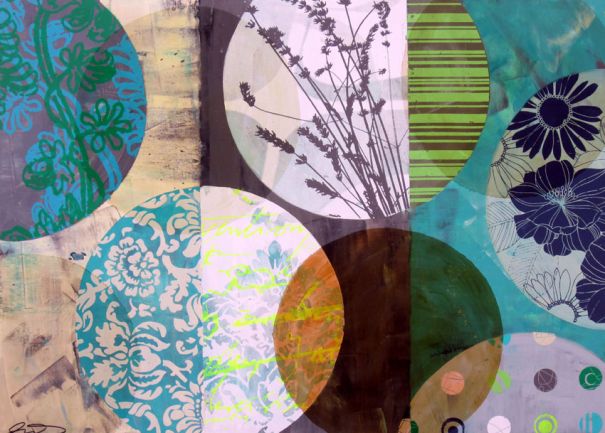 Anna Flores "Circles (Turquoise/Brown)"