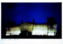 Christo "Reichstag Westfassade tiefe Nacht"
