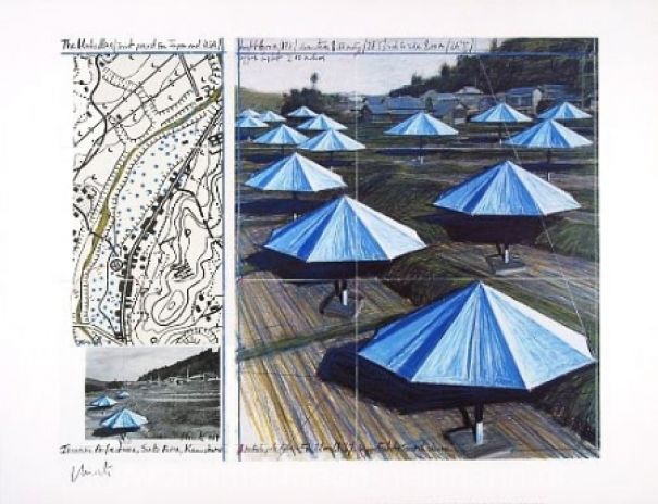Christo "Umbrellas Blue II"