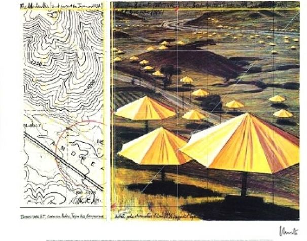 Christo "Umbrellas Yellow II"