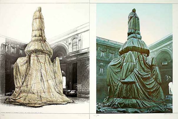 Christo "Wrapped Monument Leonardo, 2 B."