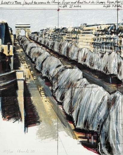 Christo "Wrapped Trees Champs Elysee"