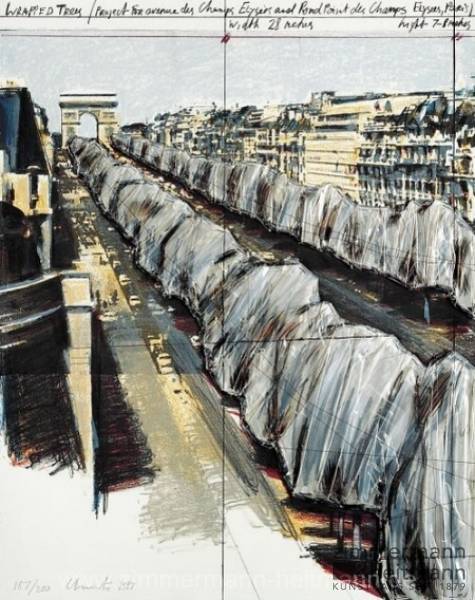 Christo "Wrapped Trees Champs Elysee"