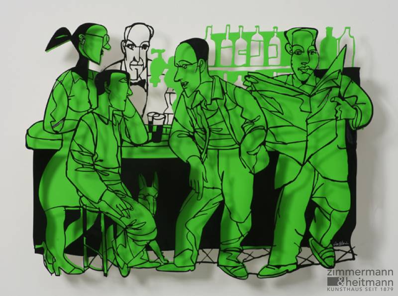David Gerstein "Bar Series - Bar People (green)"
