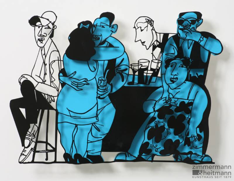 David Gerstein "Bar Series - Bar Scene (blue)"