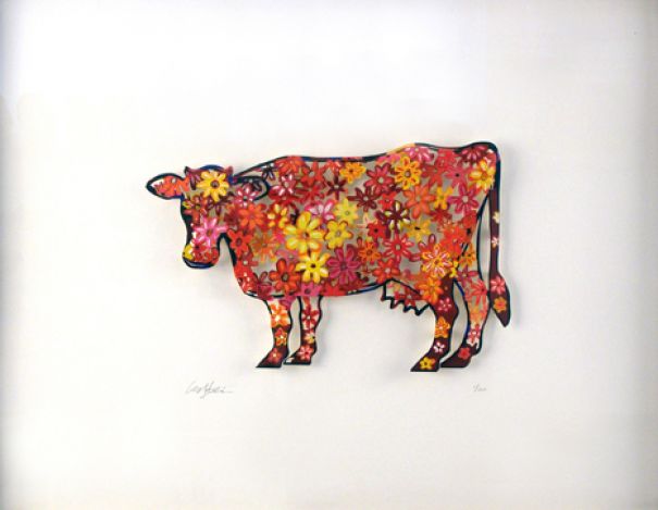 David Gerstein "Floral Cow (Papercut)"