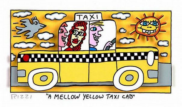 James Rizzi "A Mellow Yellow Taxi Cab"