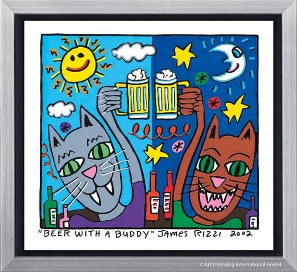 James Rizzi "Beer with a Buddy"