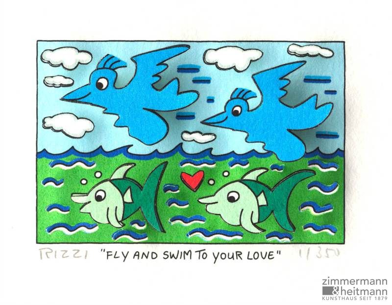 James Rizzi "Fly and swim to your Love"