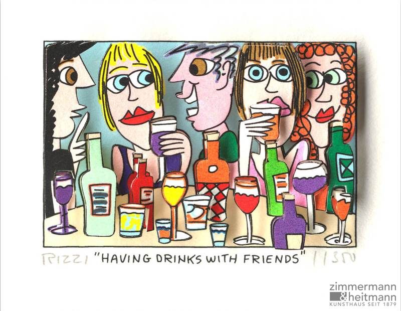 James Rizzi "Having Drinks with friends"