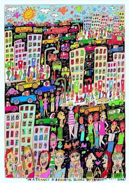 James Rizzi "In A Trance of a Colorful Glance by Chance"