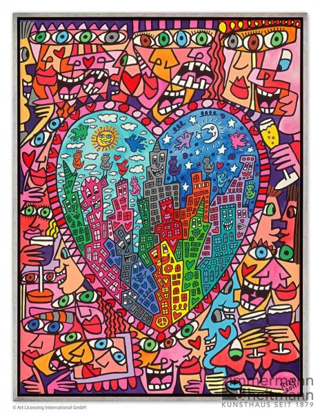 James Rizzi "It`s heart not to love my City (Leinwand)"