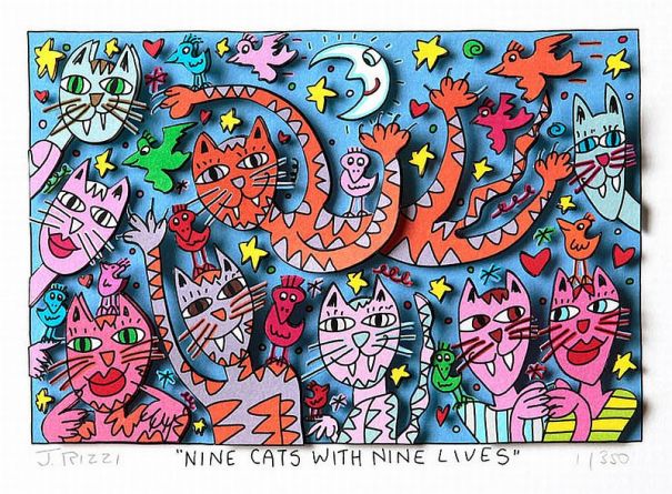James Rizzi "Nine Cats With Nine Lifes"