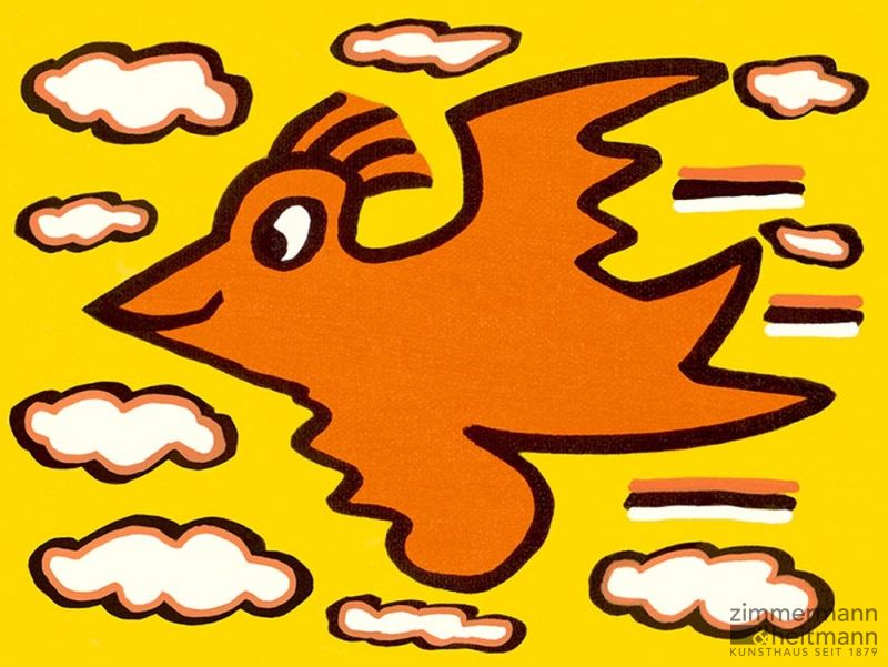 James Rizzi "Rizzi Bird (Orange on Yellow)"