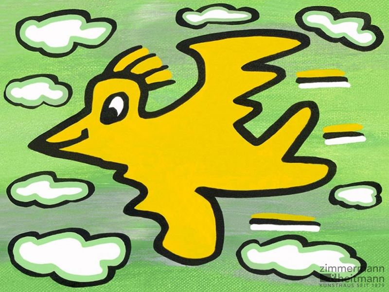 James Rizzi "Rizzi Bird (Yellow on green)"