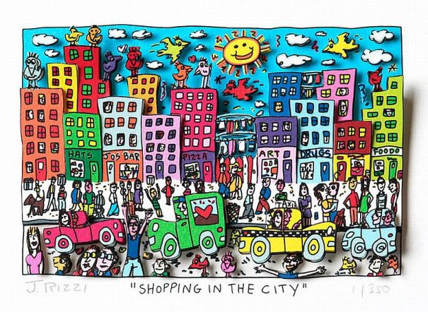 James Rizzi "Shopping in the City"