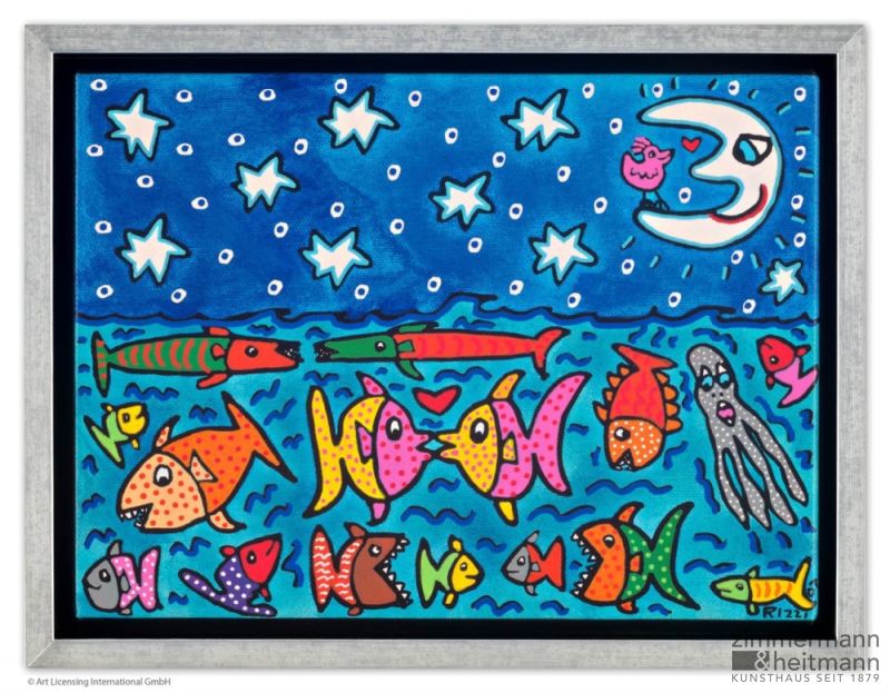 James Rizzi "The stars, the moon and the fish in the sea (Leinwand)"