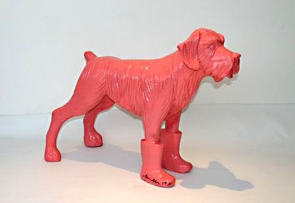  "Pink cloned Schnauzer with Boots"