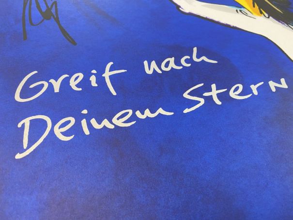 Udo Lindenberg "Greif nach Deinem Stern Siebdruck Blau"