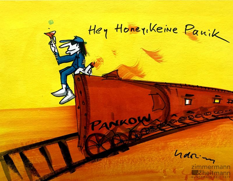 Udo Lindenberg "Hey Honey keine Panik Unikat im Rahmen"