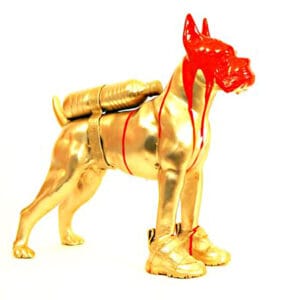 Cloned bronze Bulldog with Bottle Water – Bild 1