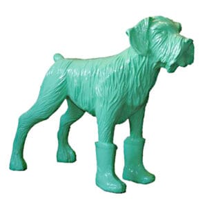 Cloned pistachio Dog with plastic Boots – Bild 1