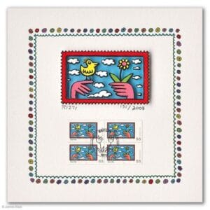 Danke – Briefmarkenmotiv „Vogel” - gerahmt – Bild 1