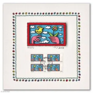 Danke – Briefmarkenmotiv „Vogel” - gerahmt – Bild 1