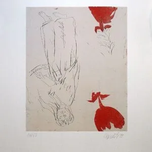 Frau am Abgrund, zwei Rosen – Bild 1