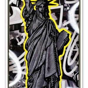 Heather Fazzino - Tall Statue NY Tag BW Yellow – Bild 1