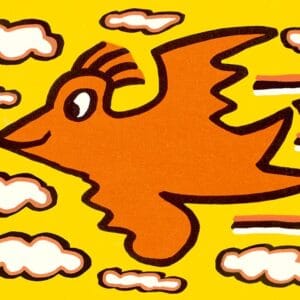 Rizzi Bird (Orange on Yellow) – Bild 1