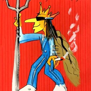 König von Scheißegalien (rot) – Siebdruck – Bild 1