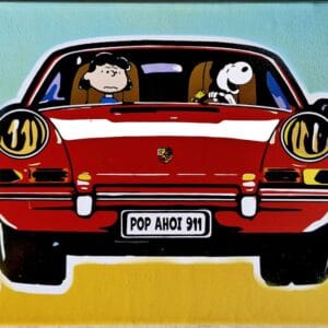 Snoopy Porsche Rot