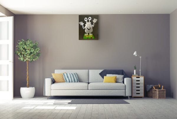 Patrick Preller - Großes Monster auf buntem Sockel