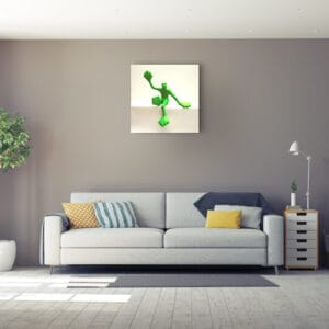 Flossi Gross VI sitzend, rechts Hallo, Grün – Bild 2