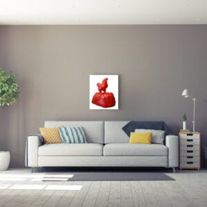 Cloned red Chicken on a Rock – Bild 2