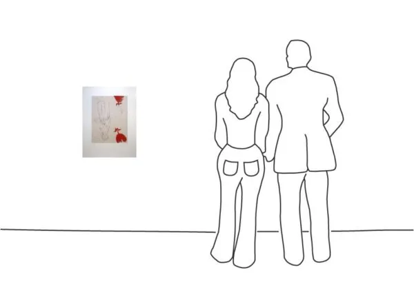 Georg Baselitz - Frau am Abgrund, zwei Rosen