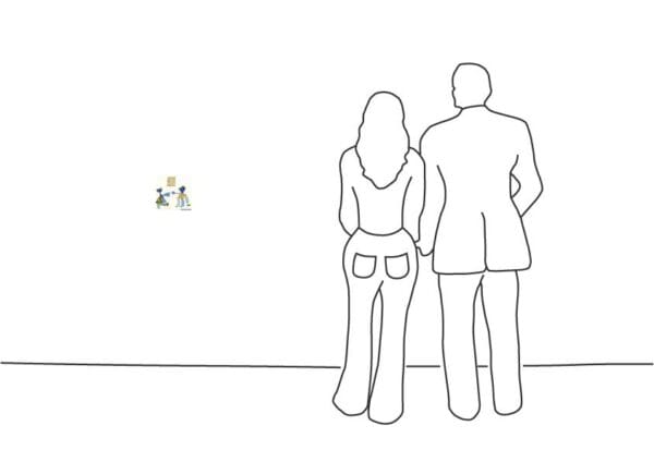 Janosch - Zwei arglose Hühner (Blau).