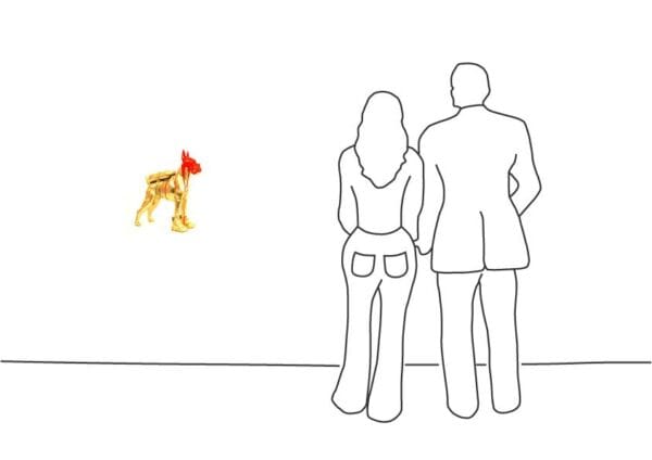 Diverse Künstler - Cloned bronze Bulldog with Bottle Water