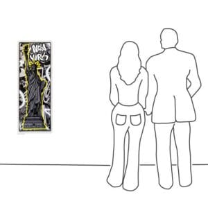 Heather Fazzino - Tall Statue NY Tag BW Yellow – Bild 3