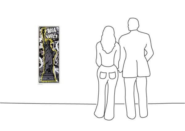 Diverse Künstler - Heather Fazzino - Tall Statue NY Tag BW Yellow Diverse Künstler - Heather Fazzino - Tall Statue NY Tag BW Yellow